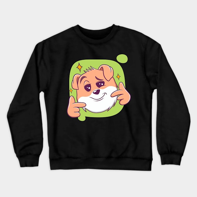 cute dog character facial expression illustration Crewneck Sweatshirt by ReasArt